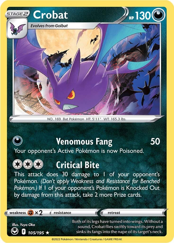 Crobat (105/195) [Sword & Shield: Silver Tempest] | Anubis Games and Hobby