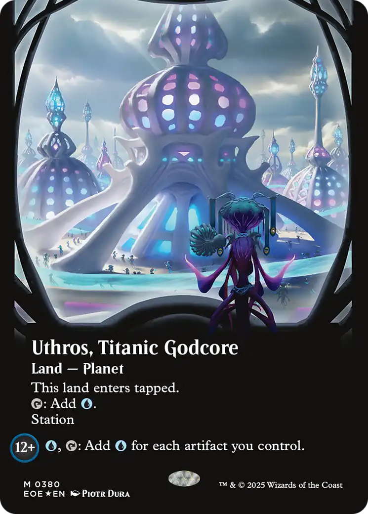 Uthros, Titanic Godcore (Borderless) (Galaxy Foil) [Edge of Eternities] | Anubis Games and Hobby