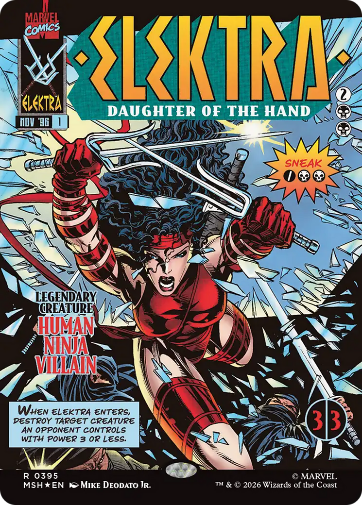 Elektra, Daughter of the Hand (Borderless) (395) [Marvel Super Heroes] | Anubis Games and Hobby