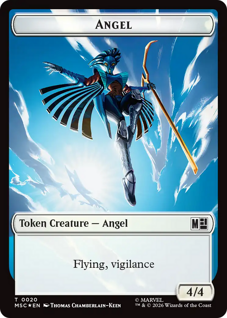 Angel (020) // Vibranium (031) Double-Sided Token (Surge Foil) [Marvel Super Heroes Commander Tokens] | Anubis Games and Hobby