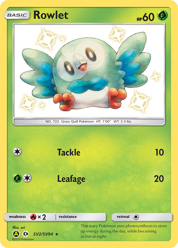 Rowlet (SV2/SV94) [Sun & Moon: Hidden Fates - Shiny Vault] | Anubis Games and Hobby