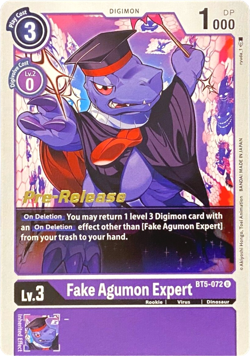 Fake Agumon Expert [BT5-072] [Battle of Omni Pre-Release Promos] | Anubis Games and Hobby