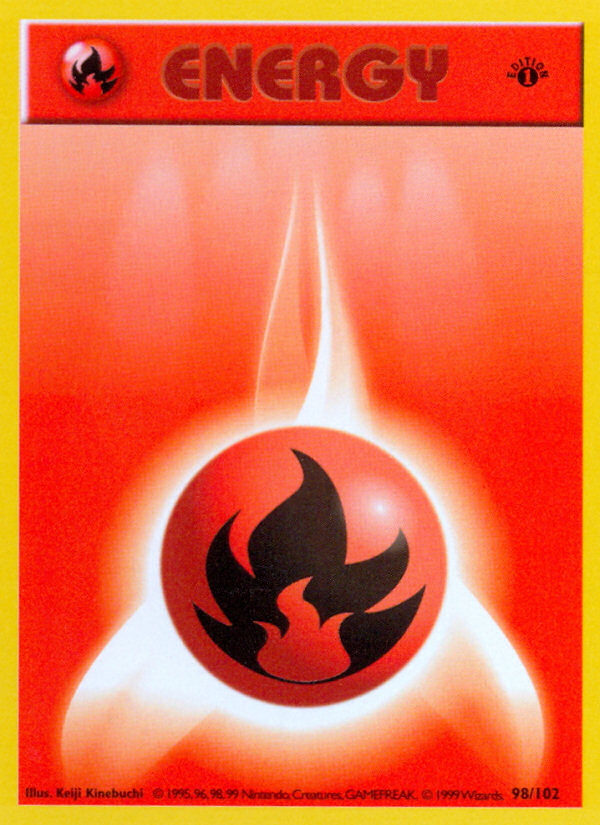 Fire Energy (98/102) (Shadowless) [Base Set 1st Edition] | Anubis Games and Hobby