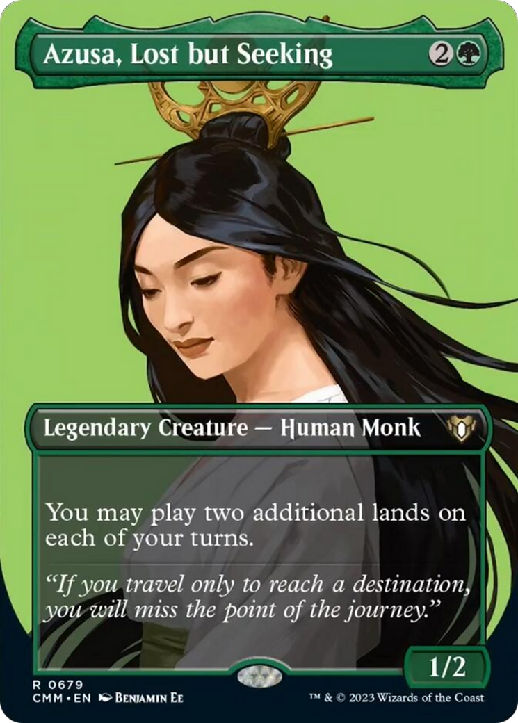 Azusa, Lost but Seeking (Borderless Profile) [Commander Masters] | Anubis Games and Hobby