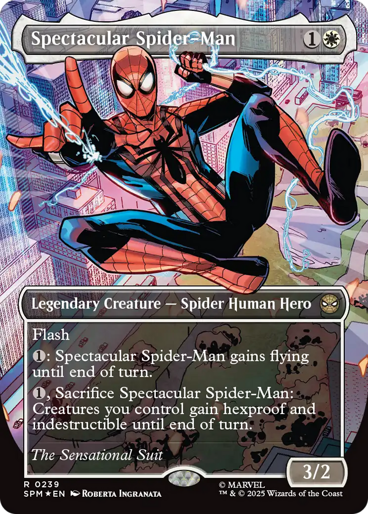Spectacular Spider-Man (0239) (Borderless) (Textured Foil) [Marvel's Spider-Man] | Anubis Games and Hobby