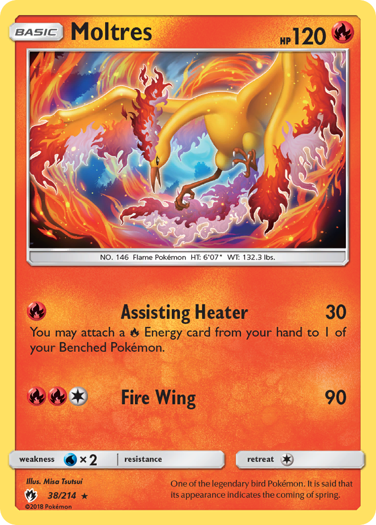 Moltres (38/214) (Reverse Holo) [Sun & Moon: Lost Thunder] | Anubis Games and Hobby