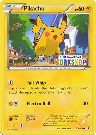 Pikachu (20/108) (Build A Bear Workshop Exclusive) [Miscellaneous Cards] | Anubis Games and Hobby