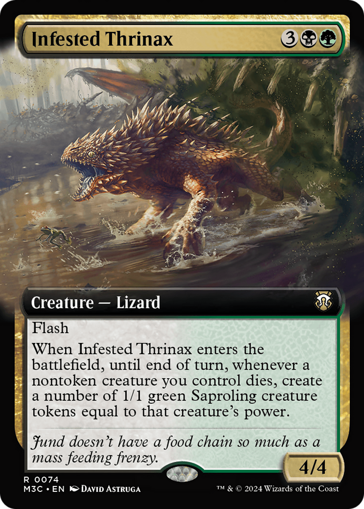 Infested Thrinax (Extended Art) (Ripple Foil) [Modern Horizons 3 Commander] | Anubis Games and Hobby