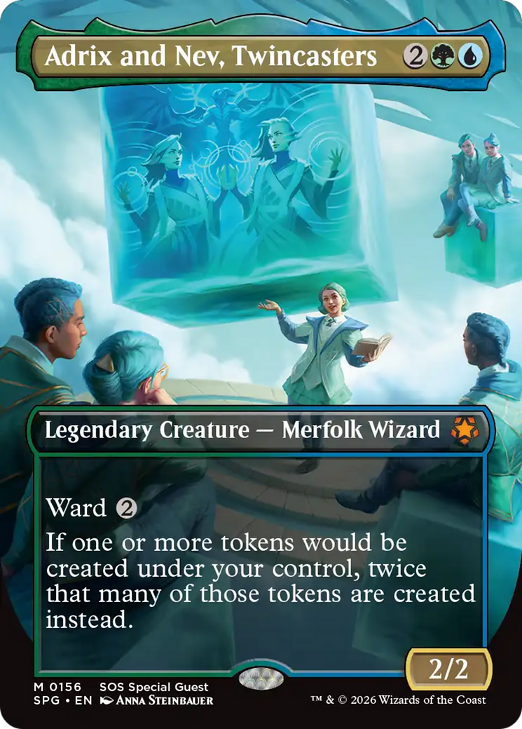 Adrix and Nev, Twincasters (Borderless) [Secrets of Strixhaven Special Guests] | Anubis Games and Hobby