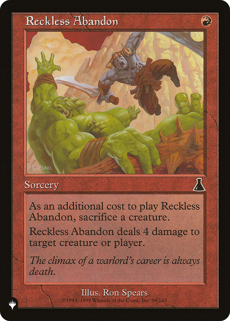 Reckless Abandon [The List Reprints] | Anubis Games and Hobby