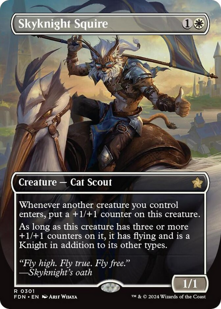 Skyknight Squire (Borderless) [Foundations] | Anubis Games and Hobby