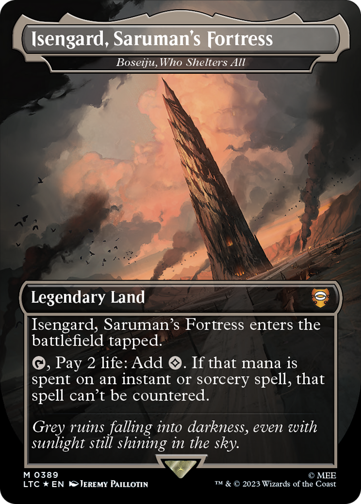 Isengard, Saruman's Fortress - Boseiju, Who Shelters All (Surge Foil Realms and Relics) [The Lord of the Rings: Tales of Middle-Earth Commander] | Anubis Games and Hobby