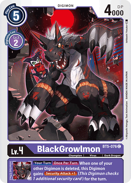 BlackGrowlmon [BT5-076] [Battle of Omni] | Anubis Games and Hobby