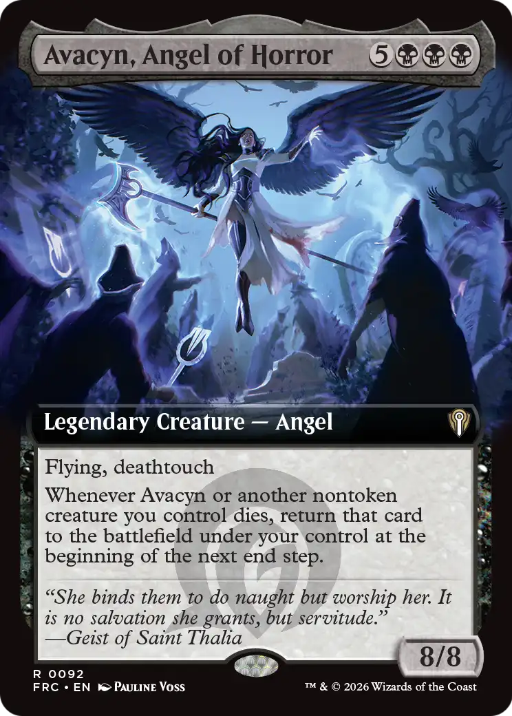 Avacyn, Angel of Horror (Extended Art) [Reality Fracture Commander] | Anubis Games and Hobby
