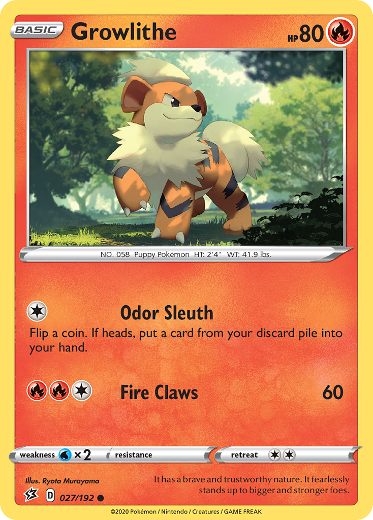 Growlithe (027/192) [Sword & Shield: Rebel Clash] | Anubis Games and Hobby