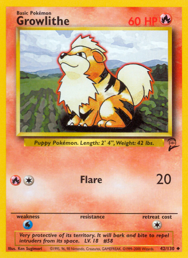 Growlithe (42/130) [Base Set 2] | Anubis Games and Hobby