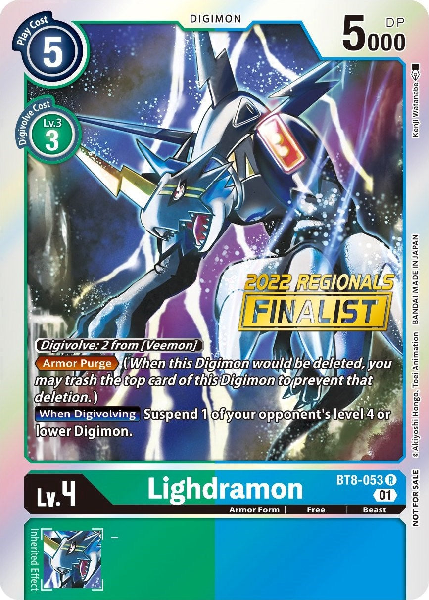 Lighdramon [BT8-053] (2022 Championship Offline Regional) (Online Finalist) [New Awakening Promos] | Anubis Games and Hobby