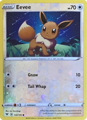 Eevee (130/185) (Reverse Cosmos Holo) [Sword & Shield: Vivid Voltage] | Anubis Games and Hobby