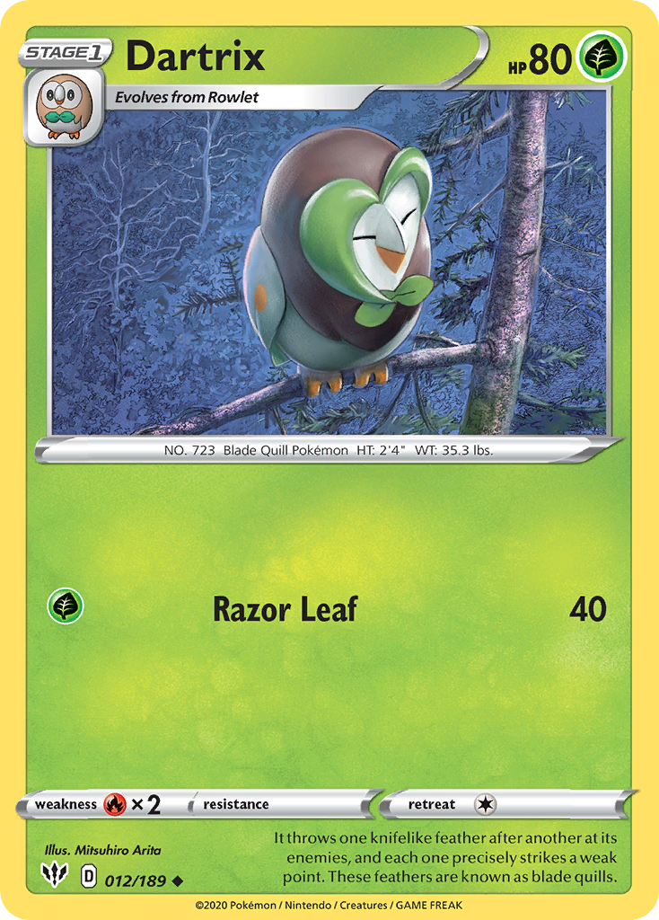 Dartrix (012/189) [Sword & Shield: Darkness Ablaze] | Anubis Games and Hobby