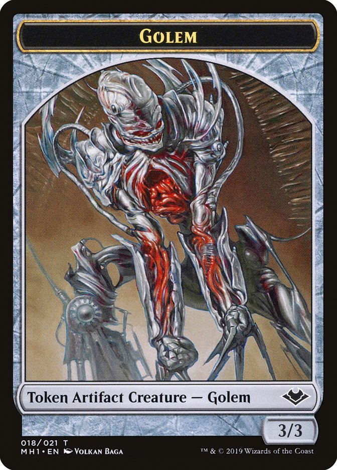 Zombie // Golem Double-Sided Token [Modern Horizons Tokens] | Anubis Games and Hobby