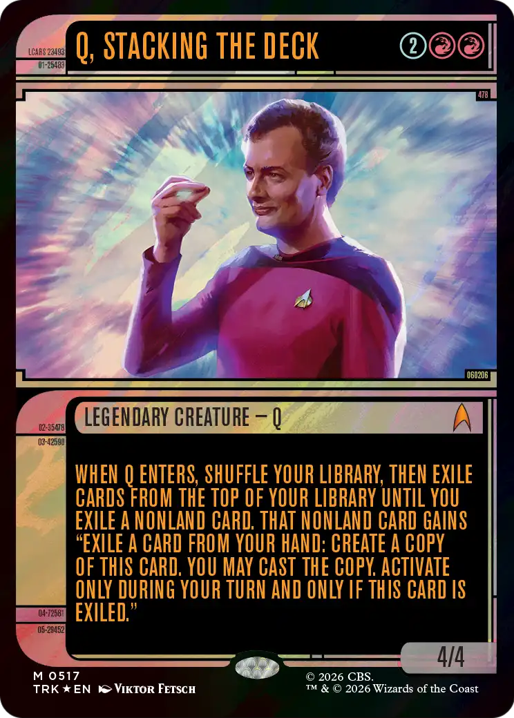Q, Stacking the Deck (Showcase) (Surge Foil) [Star Trek] | Anubis Games and Hobby