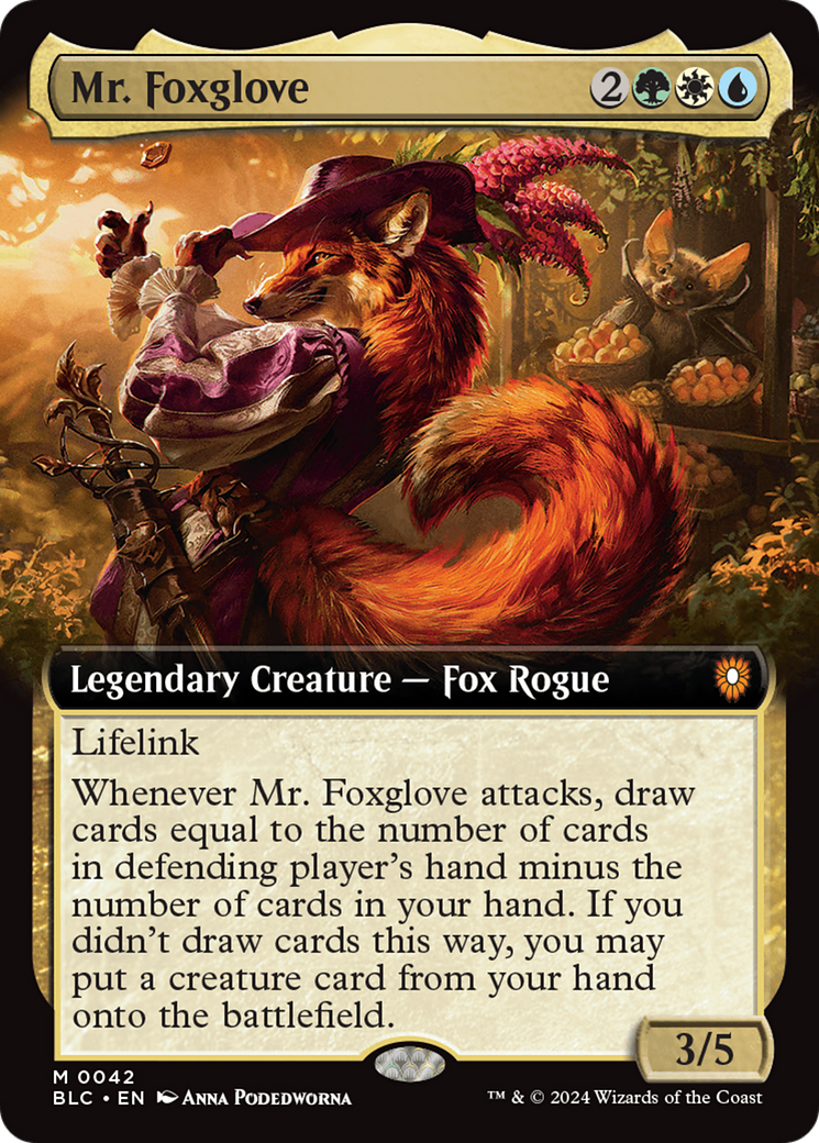 Mr. Foxglove (Extended Art) [Bloomburrow Commander] | Anubis Games and Hobby