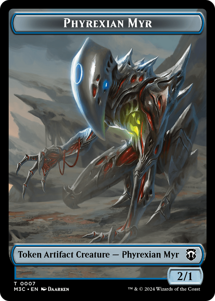 Phyrexian Myr // Servo Double-Sided Token [Modern Horizons 3 Commander Tokens] | Anubis Games and Hobby