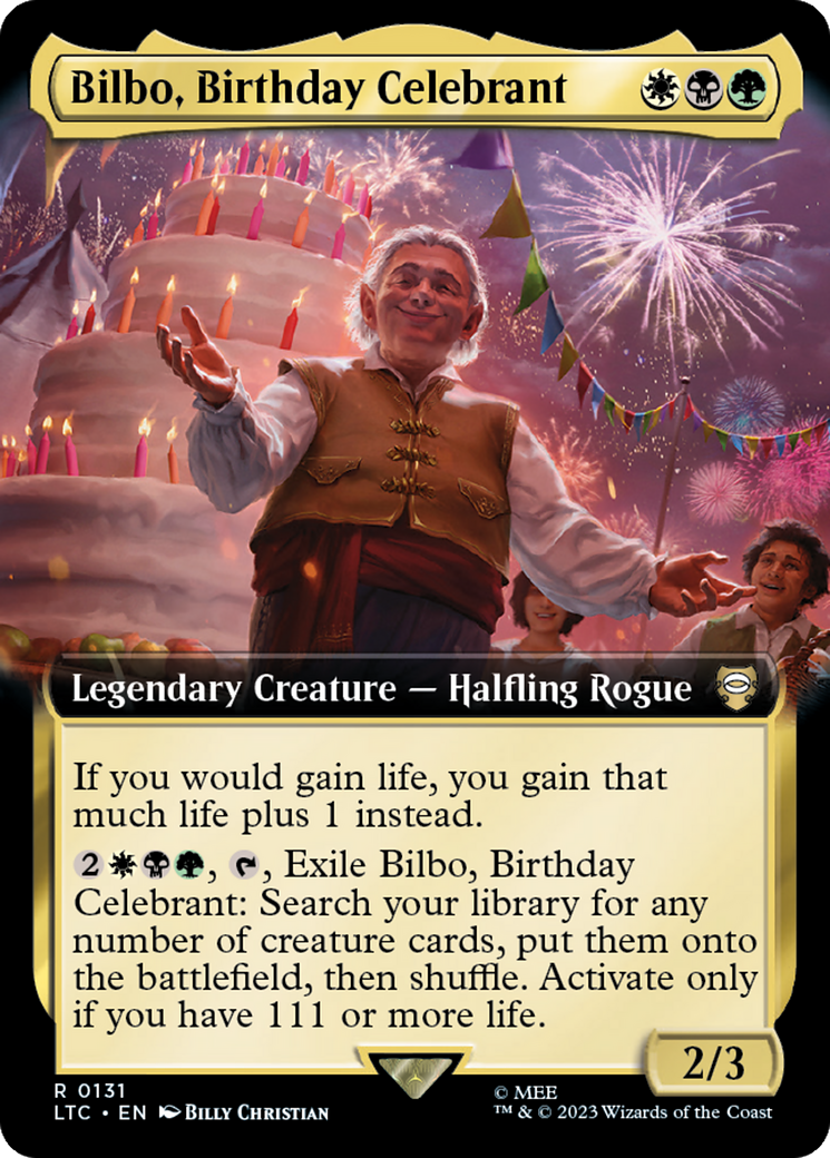 Bilbo, Birthday Celebrant (Extended Art) [The Lord of the Rings: Tales of Middle-Earth Commander] | Anubis Games and Hobby