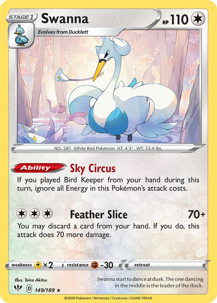 Swanna (149/189) [Sword & Shield: Darkness Ablaze] | Anubis Games and Hobby