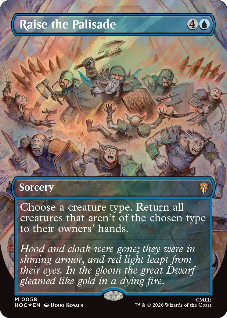 Raise the Palisade (Borderless) (Surge Foil) [The Hobbit: Eternal-Legal] | Anubis Games and Hobby