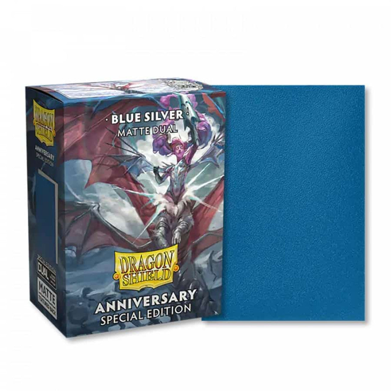 DS Dual Matte Sleeves 100ct - Anniversary Special Edition Blue/Silver | Anubis Games and Hobby