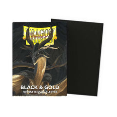 DS Dual Matte Sleeves 100ct - Black & Gold | Anubis Games and Hobby