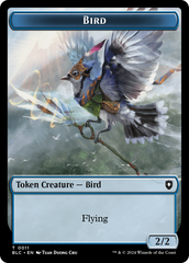 Bird (011) // Fish Double-Sided Token [Bloomburrow Commander Tokens] | Anubis Games and Hobby