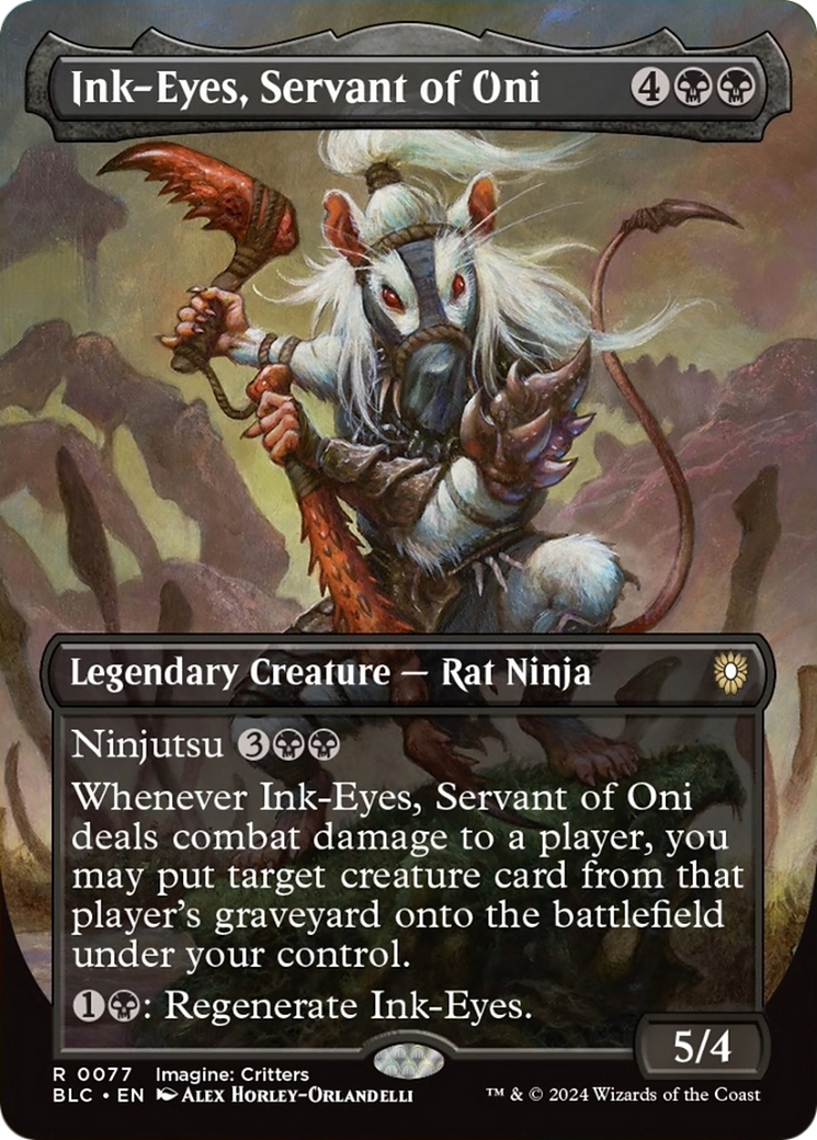 Ink-Eyes, Servant of Oni (Borderless) [Bloomburrow Commander] | Anubis Games and Hobby