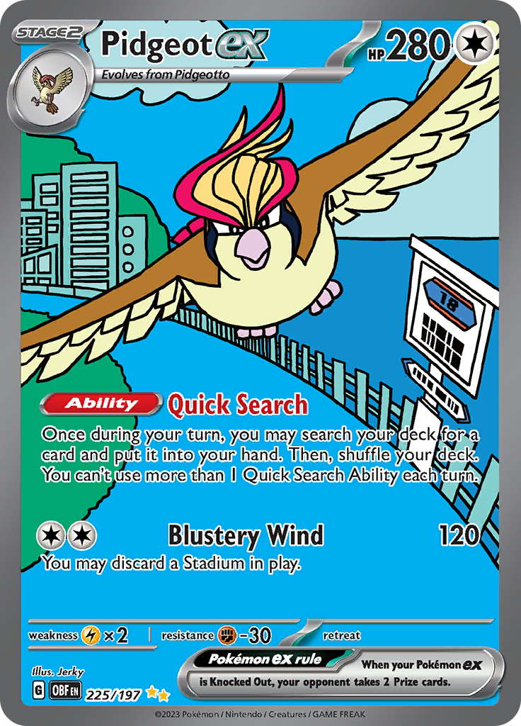 Pidgeot ex (225/197) [Scarlet & Violet: Obsidian Flames] | Anubis Games and Hobby