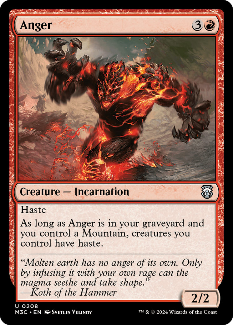 Anger (Ripple Foil) [Modern Horizons 3 Commander] | Anubis Games and Hobby