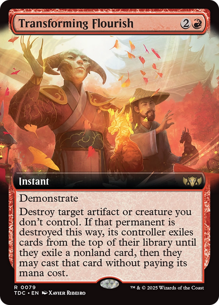 Transforming Flourish (Extended Art) [Tarkir: Dragonstorm Commander] | Anubis Games and Hobby