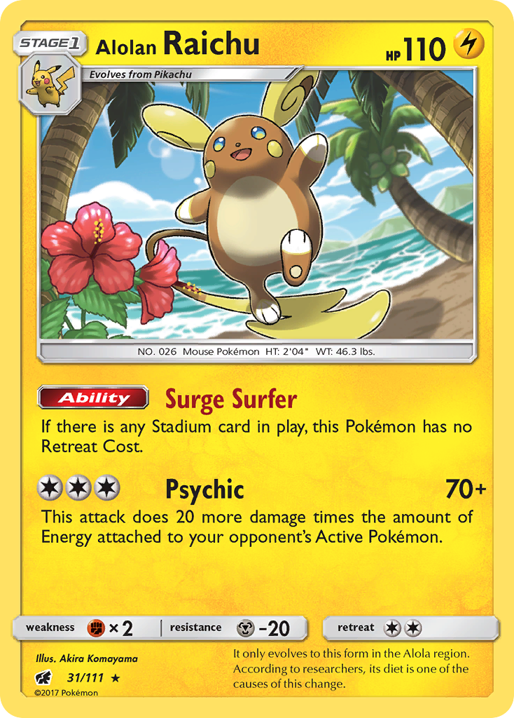 Alolan Raichu (31/111) [Sun & Moon: Crimson Invasion] | Anubis Games and Hobby