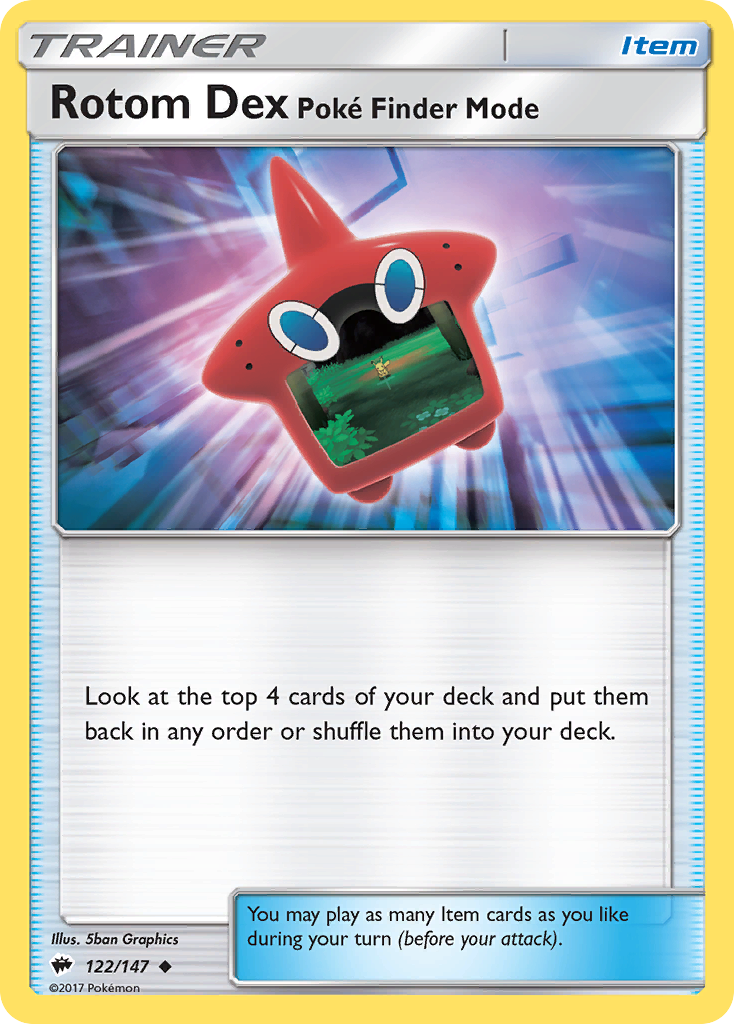 Rotom Dex Poke Finder Mode (122/147) [Sun & Moon: Burning Shadows] | Anubis Games and Hobby