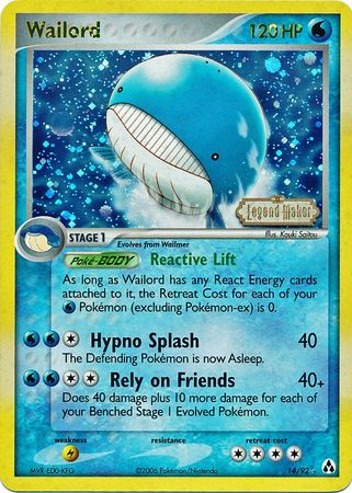 Wailord (14/92) (Stamped) [EX: Legend Maker] | Anubis Games and Hobby