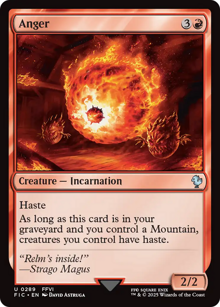 Anger [FINAL FANTASY Commander] | Anubis Games and Hobby