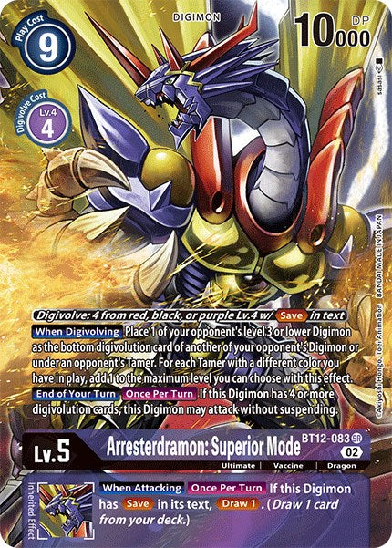 Arresterdramon: Superior Mode [BT12-083] (Alternate Art) [Across Time] | Anubis Games and Hobby