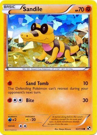 Sandile (63/114) (Cracked Ice Holo) [Black & White: Base Set] | Anubis Games and Hobby