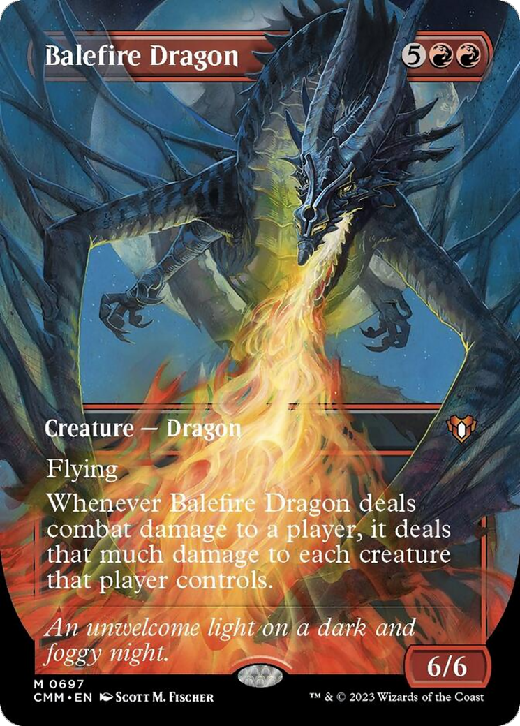 Balefire Dragon (Borderless Alternate Art) [Commander Masters] | Anubis Games and Hobby