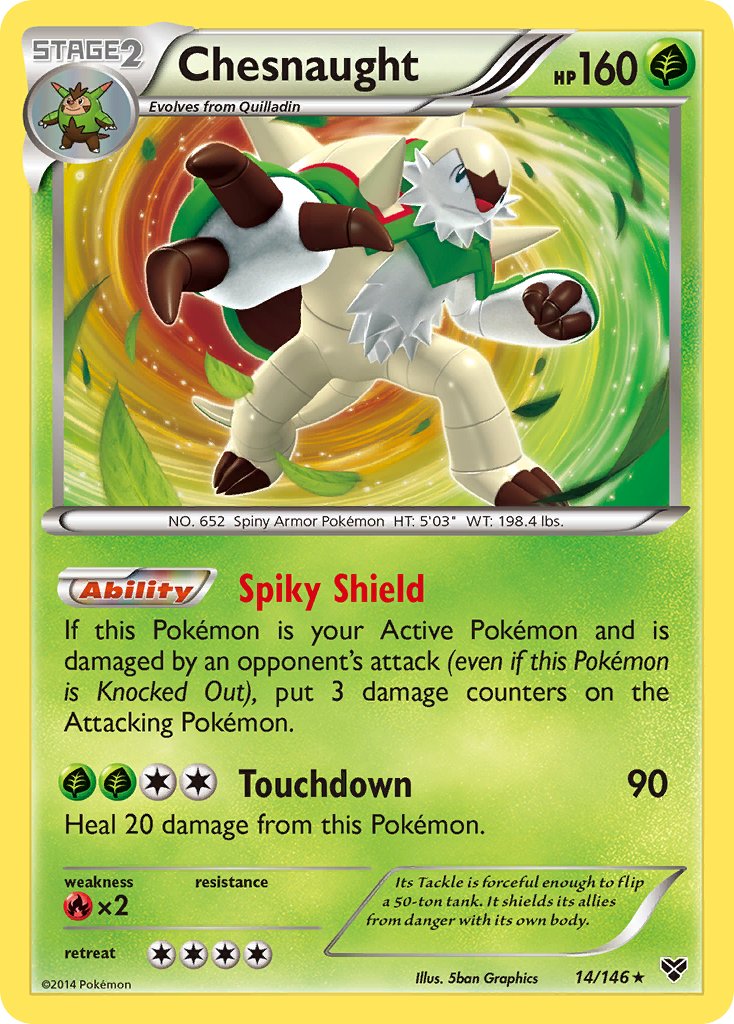 Chesnaught (14/146) (Cosmos Holo) (Blister Exclusive) [XY: Base Set] | Anubis Games and Hobby