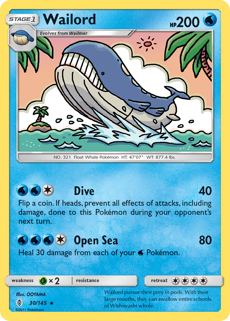 Wailord (30/145) [Sun & Moon: Guardians Rising] | Anubis Games and Hobby