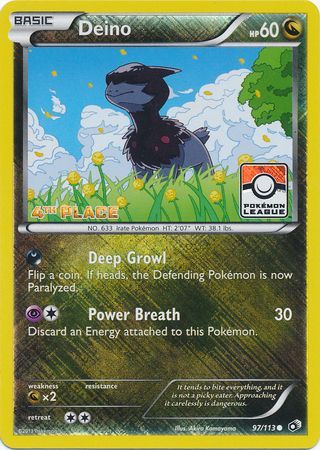 Deino (97/113) (League Promo 4th Place) [Black & White: Legendary Treasures] | Anubis Games and Hobby