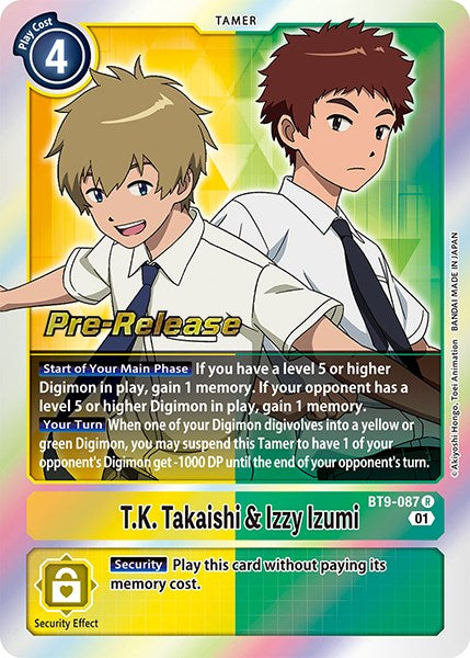 T.K. Takaishi & Izzy Izumi [BT9-087] [X Record Pre-Release Promos] | Anubis Games and Hobby