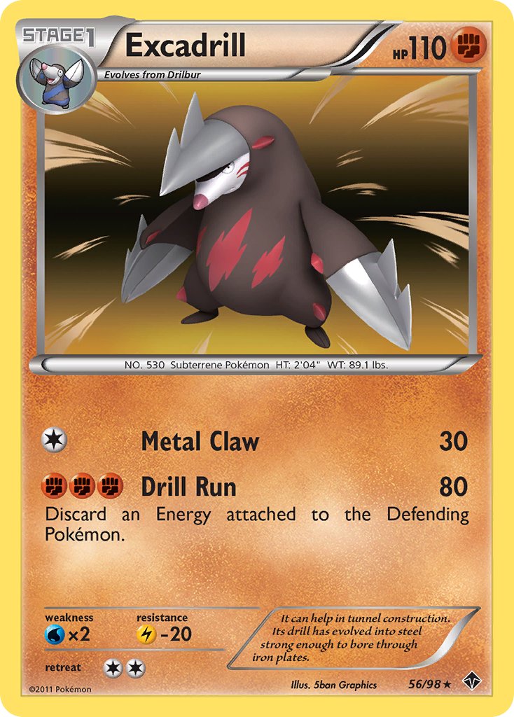 Excadrill (56/98) (Cosmos Holo) (Blister Exclusive) [Black & White: Emerging Powers] | Anubis Games and Hobby