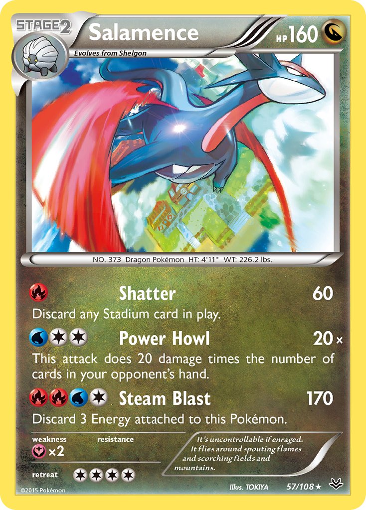 Salamence (57/108) (Theme Deck Exclusive) [XY: Roaring Skies] | Anubis Games and Hobby